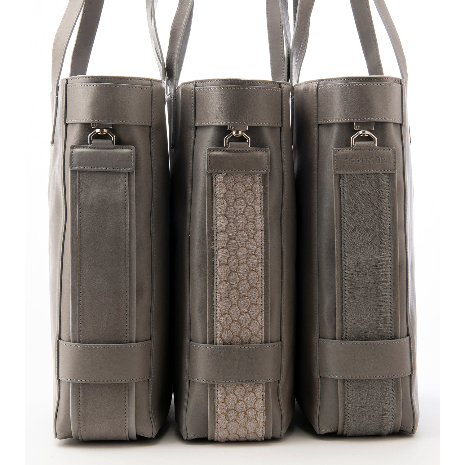 Grey Leather Terra Tote