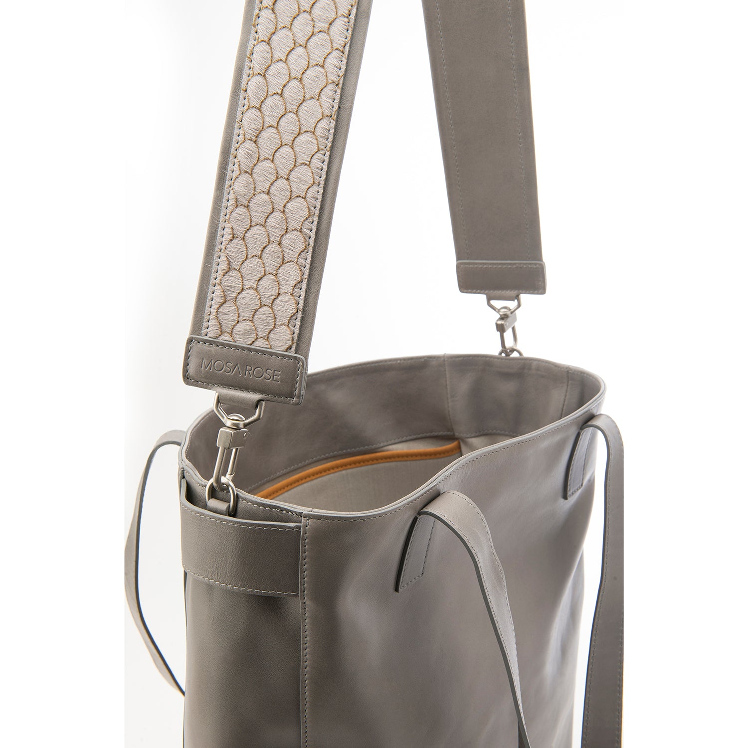 Grey Leather Terra Tote