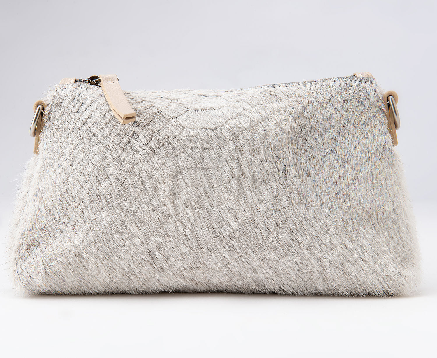 White Python Embossed Hair on Hide Patina Pouch