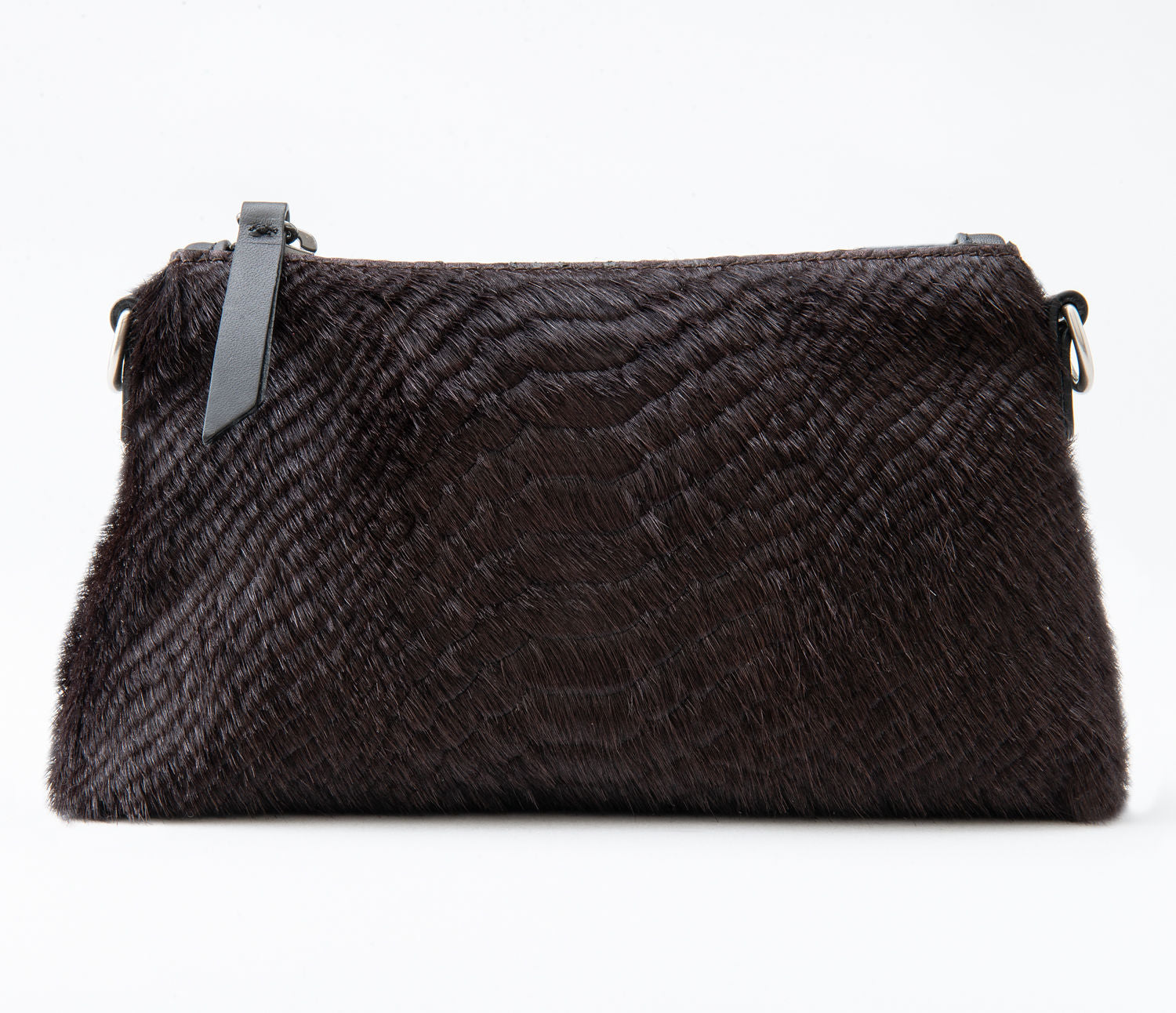 Mink Python Embossed Hair on Hide Patina Pouch